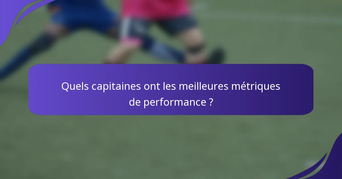 Quels capitaines ont les meilleures métriques de performance ?